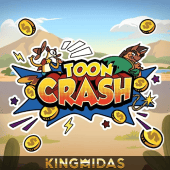 Toon Crash arcade icon with a cartoon rocket on a rising multiplier curve